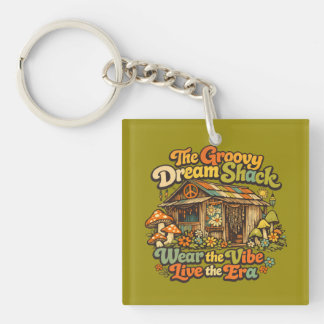 Le porte-clés carré en acrylique Groovy Dream Shac