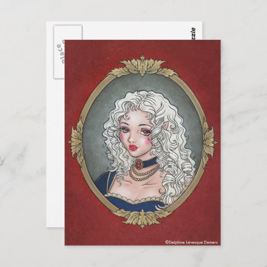 Le Portrait de La Vampiresse Gothic Briefkaart (Voorkant / Achterkant)