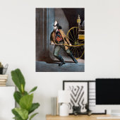 Le Poster vintage américain des pompiers de 1858 (Bureau à domicile)