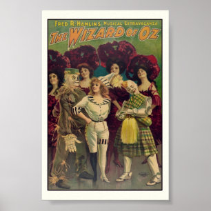 Le poster vintage musical 1903 de magicien d'Oz