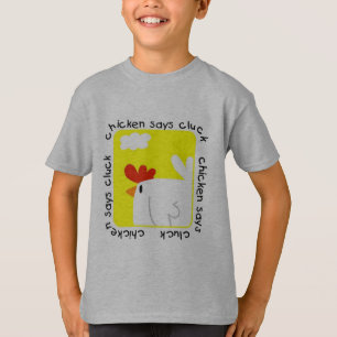 Le poulet indique des T-shirts et des cadeaux de
