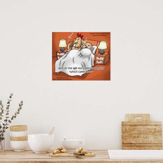 Le Poulet Ou L'Oeuf Est Venu 1Er ? Posters d'art a (Cuisine)
