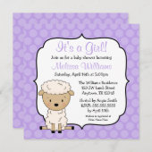 Le pourpre d'agneau pointille des invitations de (Devant / Derrière)