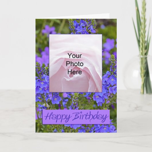 Le pourpre fleurit la carte d'anniversaire de (Devant)