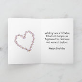 Le pourpre fleurit la carte d'anniversaire de (Intérieur)