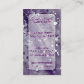 Le pourpre miroite carte de visite scintillant de (Dos)