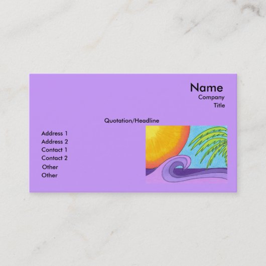 Le pourpre ondule au modèle de carte de visite de (Devant)