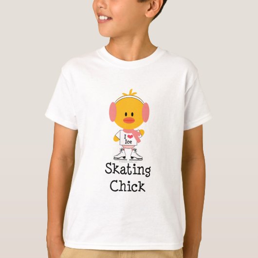 Le poussin de patinage de glace badine le T-shirt (Devant)