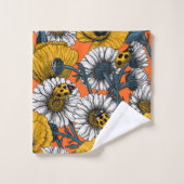 Le pré en jaune et bleu (Gant de toilette)