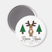 Le premier aimant de rennes de Noël du bébé (Recto/Verso)