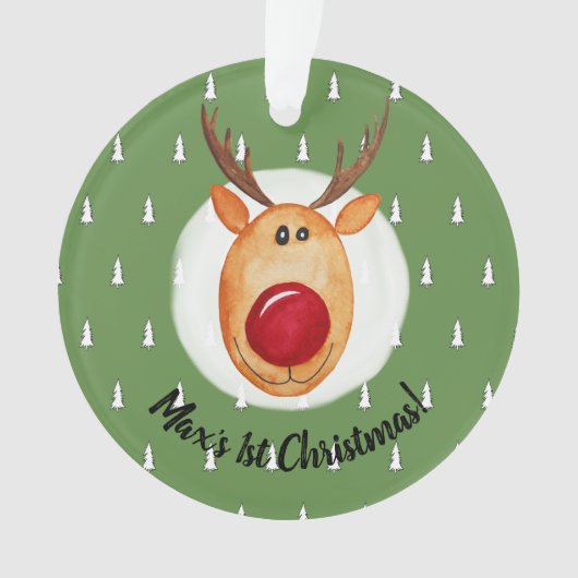 Le premier arbre de rudolph de Noël du bébé garçon (devant)