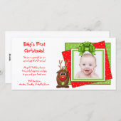 Le premier Carte photo de Noël du bébé Reindeer de (Devant / Derrière)