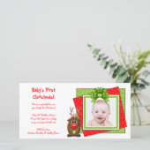Le premier Carte photo de Noël du bébé Reindeer de (Debout devant)