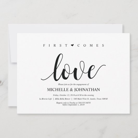 Le premier est l'amour, les invitations de la part (Devant)