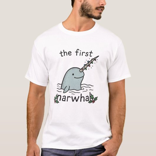 Le premier narval - T-shirt de Noël avec jeu de mo (Devant)