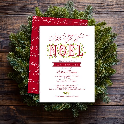 Le premier Noël Baby shower Invitation