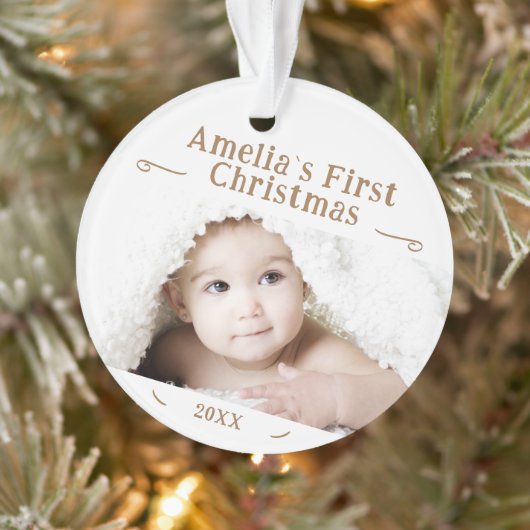 Le premier Noël de bébé, souvenir photo simple (Arbre)