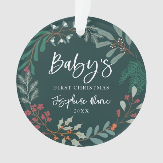 Le premier Noël du bébé botanique d'hiver vert (devant)