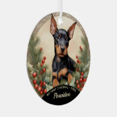 Le premier ornement de Noël de Doberman Pinscher P (Avant droite)