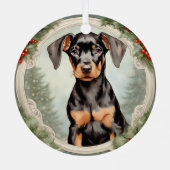 Le premier ornement de Noël de Doberman Pinscher P (Verso)
