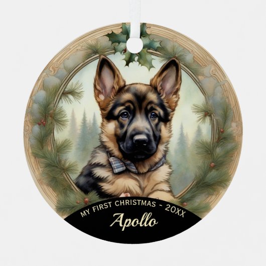 Le premier ornement de Noël de Shepherd Puppy alle (Recto)