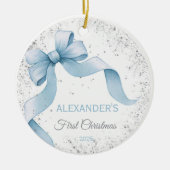 Le premier ornement de Noël du bébé Bow Boy (Devant)