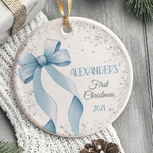 Le premier ornement de Noël du bébé Bow Boy