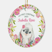 Le premier ornement de Noël du bébé lapin doux (Gauche)