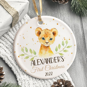 Le premier ornement de Noël du bébé Safari
