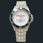 Le président Donald Trump 2024 Garder l'Amérique g<br><div class="desc">Montrez votre soutien avec le président Donald Trump 2024 Gardez l'Amérique à l'oeil ! Ce garde-temps distinctif présente le slogan Keep America Great, célébrant le patriotisme et la campagne de 2024 avec style. Conçu avec des matériaux de haute qualité, il allie la durabilité à un look audacieux et symbolique, parfait...</div>