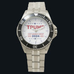 Le président Donald Trump 2024 Garder l'Amérique g<br><div class="desc">Montrez votre soutien avec le président Donald Trump 2024 Gardez l'Amérique à l'oeil ! Ce garde-temps distinctif présente le slogan Keep America Great, célébrant le patriotisme et la campagne de 2024 avec style. Conçu avec des matériaux de haute qualité, il allie la durabilité à un look audacieux et symbolique, parfait...</div>