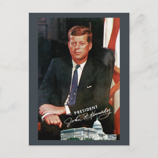 Le président John F. Carte postale Vintage Kennedy (Devant)