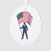 Le président Trump porte le drapeau des États-Unis (devant)