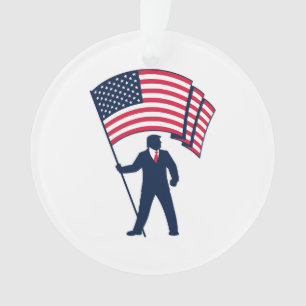 Le président Trump porte le drapeau des États-Unis