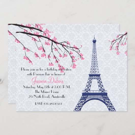 Le printemps à Paris Invitation (Devant / Derrière)