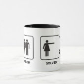 Le "problème a résolu" la tasse drôle femelle de (Centre)