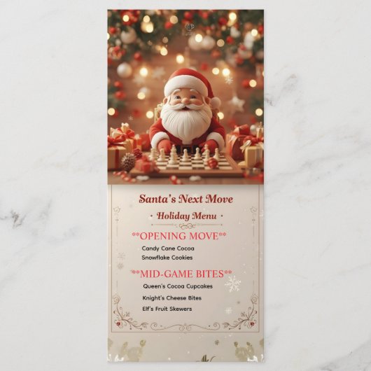 Le prochain coup de Santa – Carte de menu de Noël (Devant)
