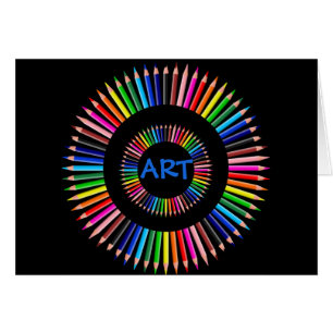 Le professeur d'art, les crayons colorés