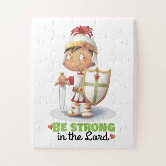 Le puzzle de l'Armure de Dieu, garçon "Soyez fort  (Vertical)