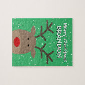 Le puzzle de Noël de l'enfant avec de mignons renn (Horizontal)