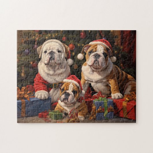 Le puzzle de Noël du Père Noël Bulldogs (Horizontal)