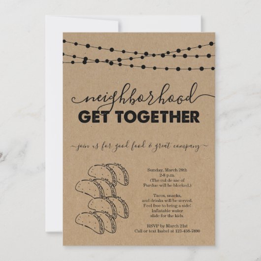 Le quartier de Taco s'unissent Invitation (Devant)