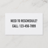 Le rappel de rendez-vous carde | générique (Dos)