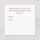 Le rappel dentaire de rendez-vous carde drôle (Dos)