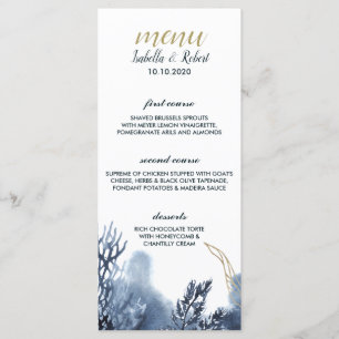 Le récif bleu   Menu Mariage nautique