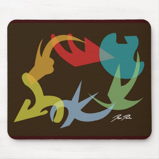 Le remous de couleur figure le tapis de souris (Devant)