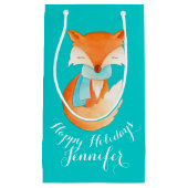 Le renard mignon a enveloppé le sac de cadeau de (Devant)