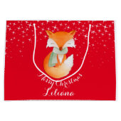 Le renard mignon a enveloppé le sac de cadeau de (Devant)