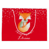 Le renard mignon a enveloppé le sac de cadeau de (Dos)