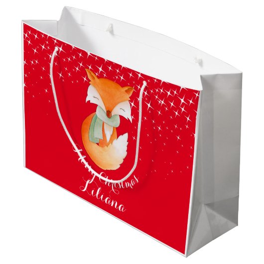 Le renard mignon a enveloppé le sac de cadeau de (Dos Angle)